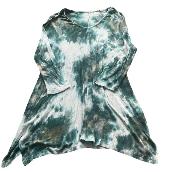 Soft Surroundings Tops - Soft Surroundings Womens Asymmetrical Tunic top Medium Watercolor Artsy Boho